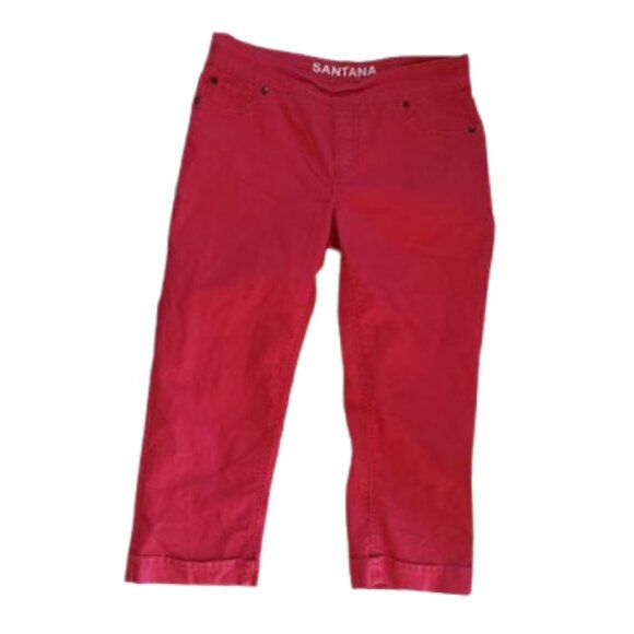 Red Cropped Pants Size 10 - Picture 1 of 3
